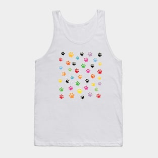 Colorful paw prints pattern Tank Top